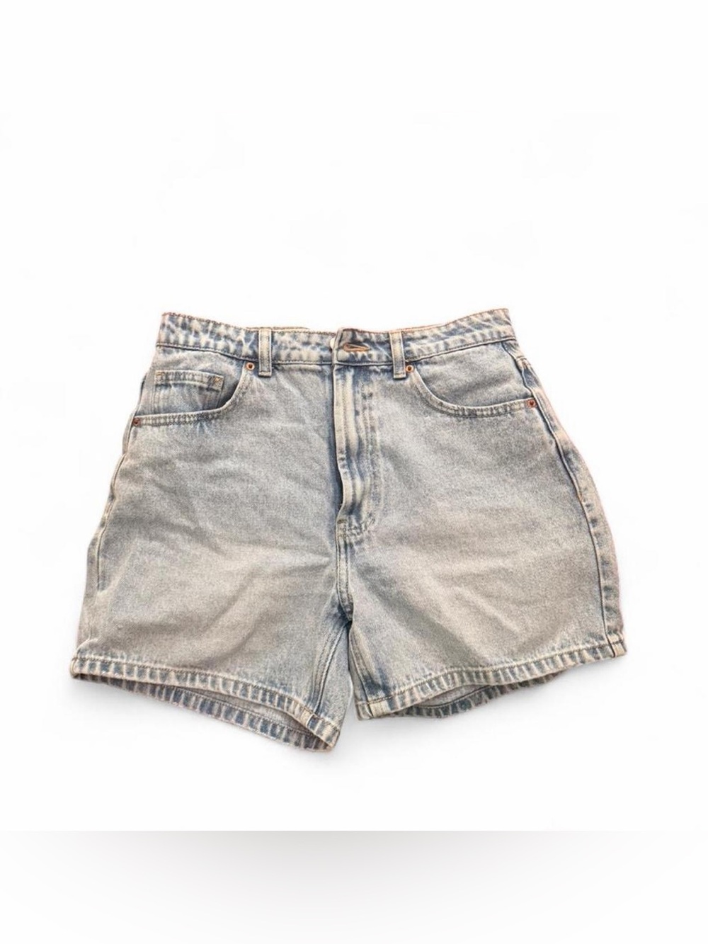 High-Waist Light Wash Denim Shorts